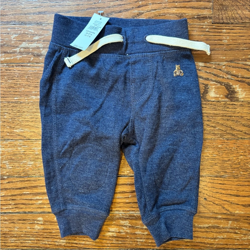 NWT Gap Navy Blue Baby Jogger Pants Waffle Knit